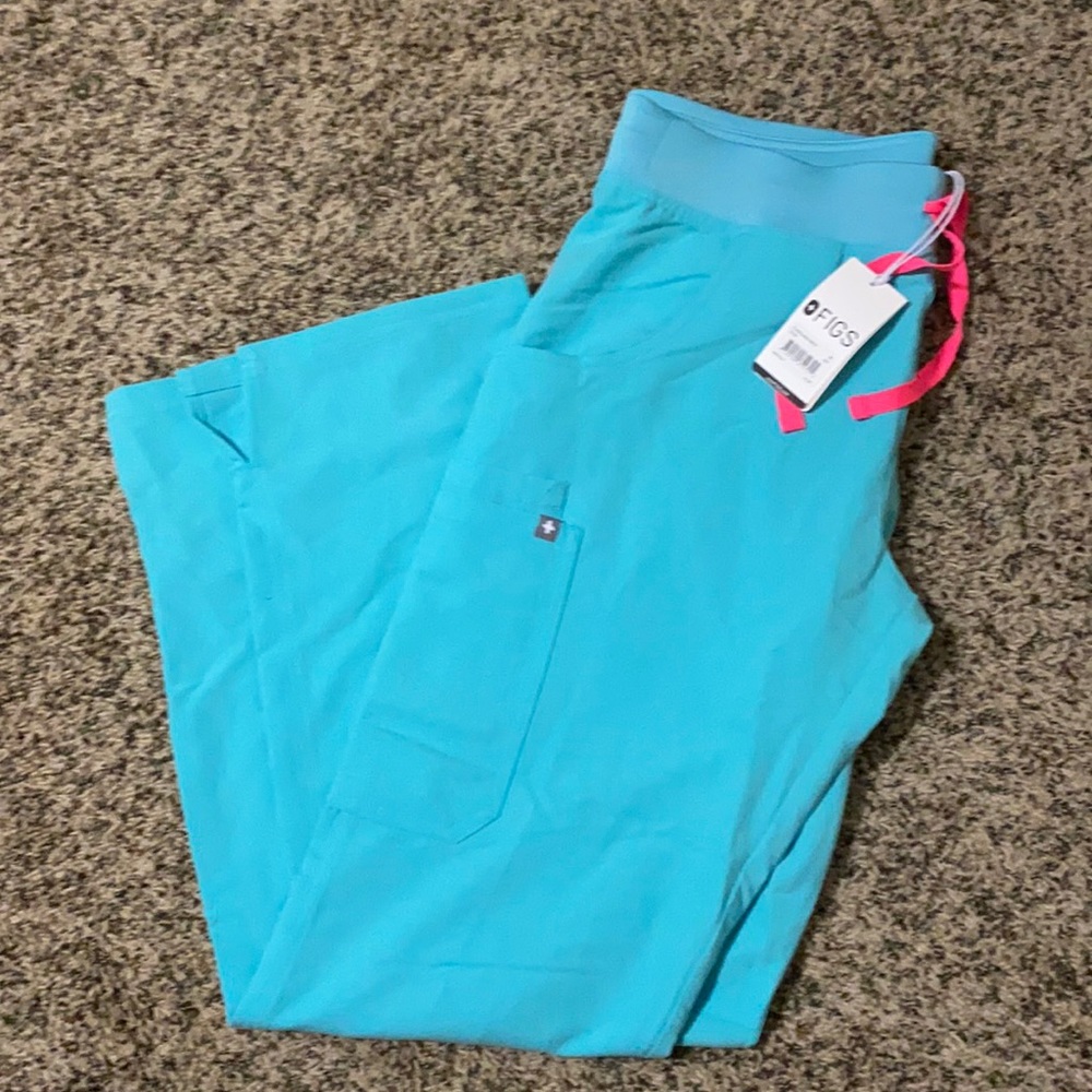 Figs kade cargo pants neon blue